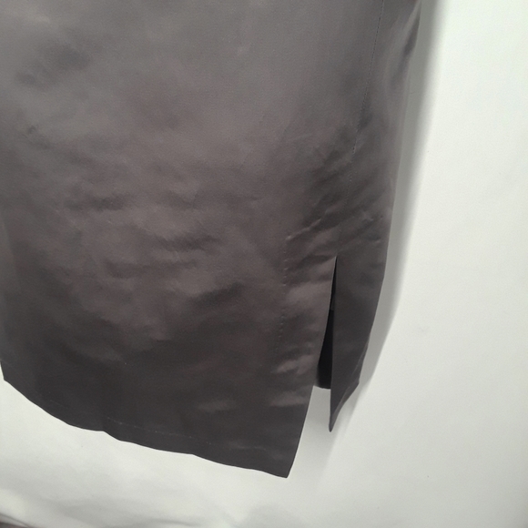 SILK CULTURE Charcoal Silk Satin Stitched Gray Dress Medium NWT - Picture 5 of 11